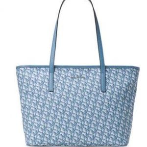 Michael Kors Emry Signature Tote + Wristlet Blue
